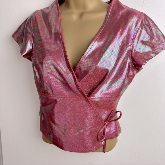 The Attic Las Vegas Red Iridescent Glossy Vintage Psychedelic FlarePants S - Picture 5 of 17